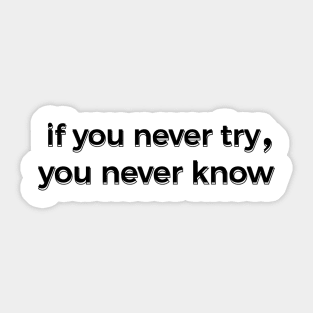 If You Never Try You Never Know Sticker